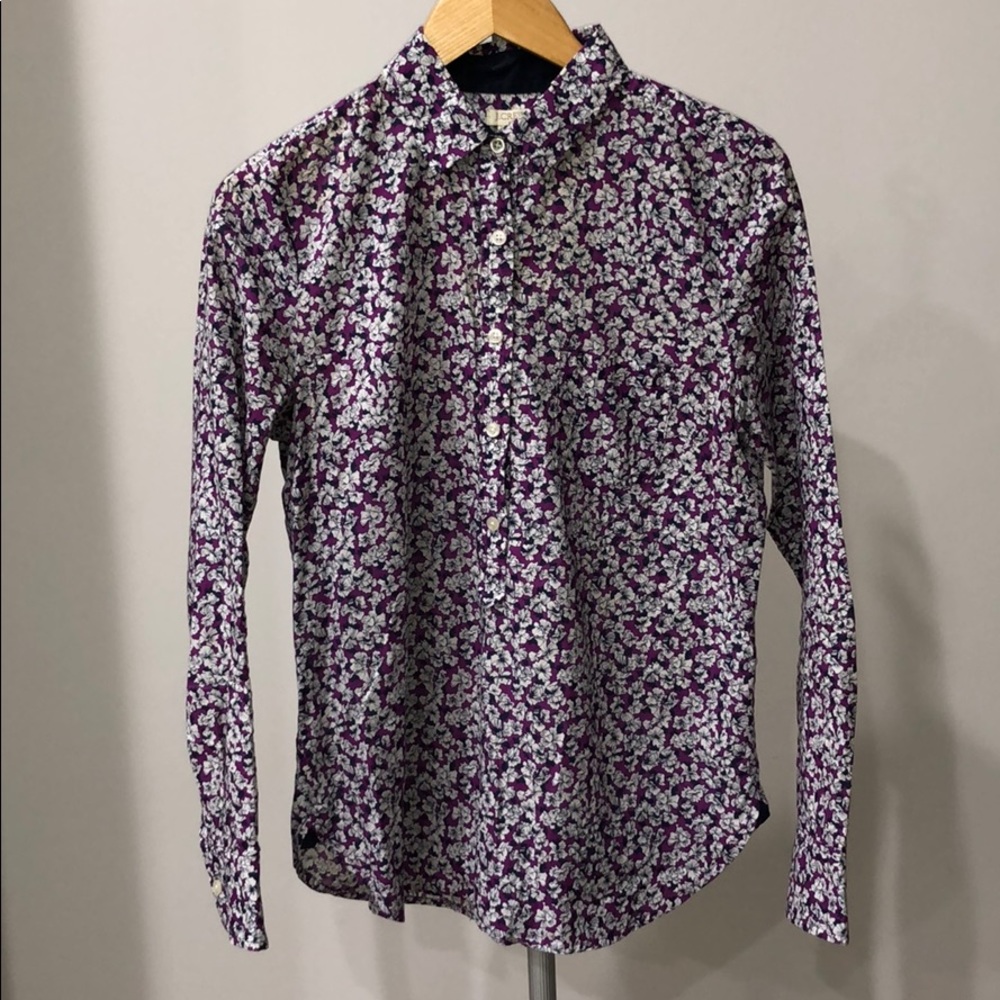 J. Crew Factory Floral Print Popover Tunic Size S